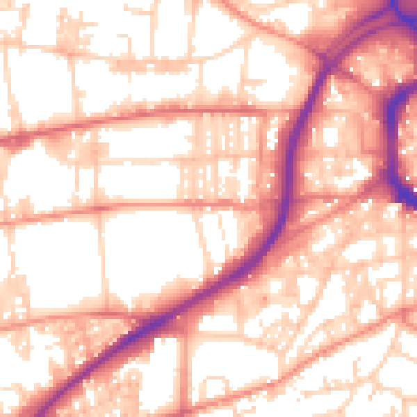 Daytime road noise heatmap for HX1 5ER