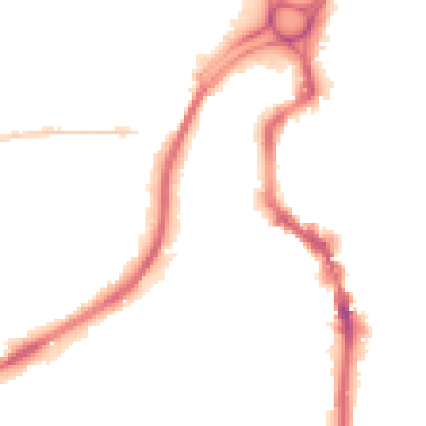Night-time road noise heatmap for HX1 5HW