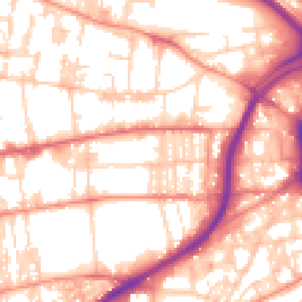 Daytime road noise heatmap for HX1 5LD