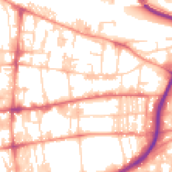 Daytime road noise heatmap for HX1 5LG