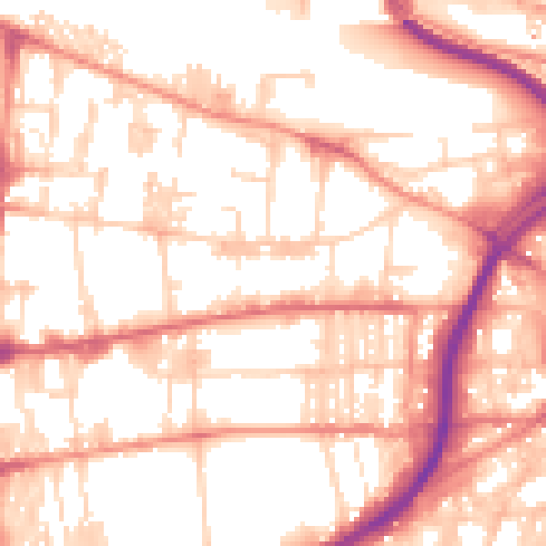 Daytime road noise heatmap for HX1 5LJ