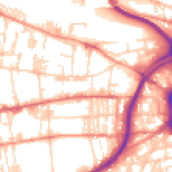 Daytime road noise heatmap for HX1 5LN