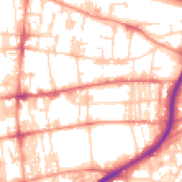 Daytime road noise heatmap for HX1 5LZ