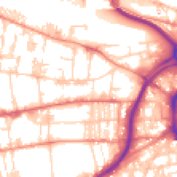 Daytime road noise heatmap for HX1 5NW