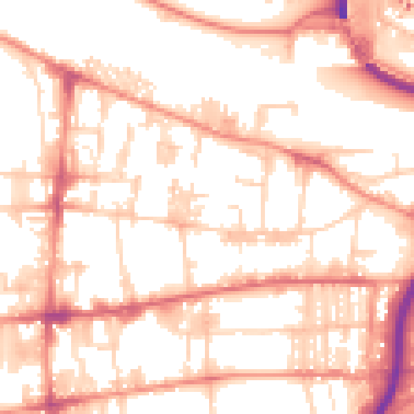 Daytime road noise heatmap for HX1 5PA