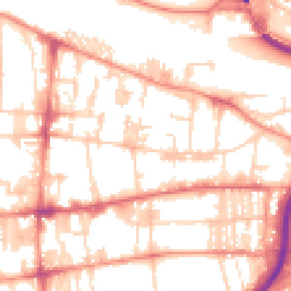 Daytime road noise heatmap for HX1 5PU