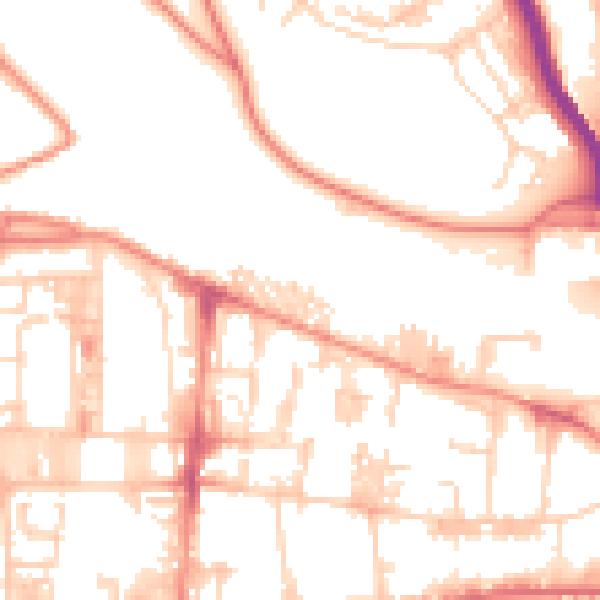 Daytime road noise heatmap for HX1 5RX