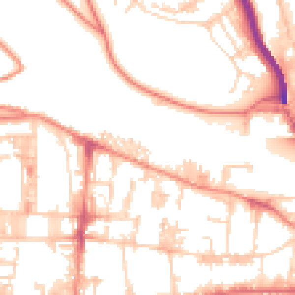 Daytime road noise heatmap for HX1 5RY