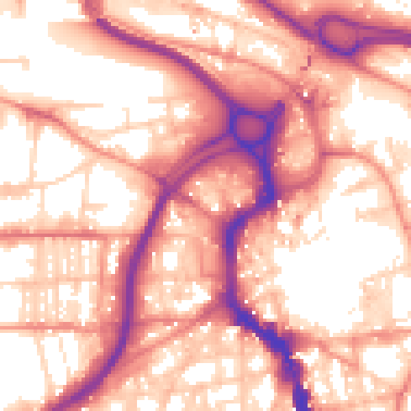 Daytime road noise heatmap for HX1 5SP