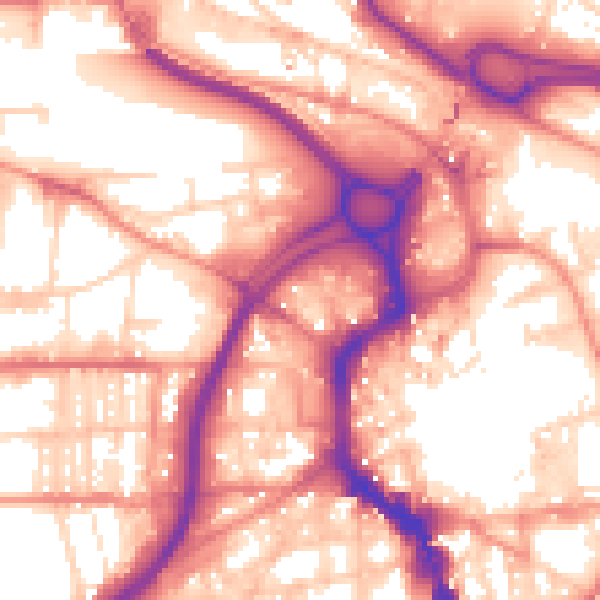Daytime road noise heatmap for HX1 5SU