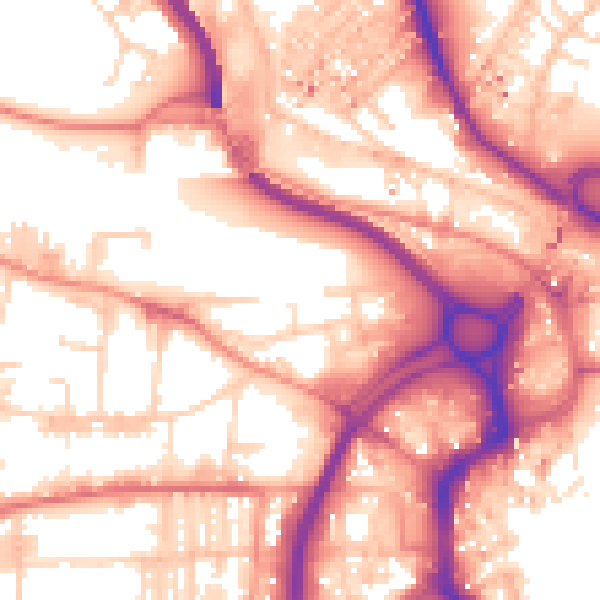 Daytime road noise heatmap for HX1 5TL