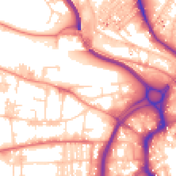 Daytime road noise heatmap for HX1 5TN