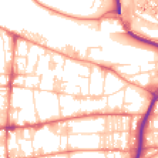Daytime road noise heatmap for HX1 5TX