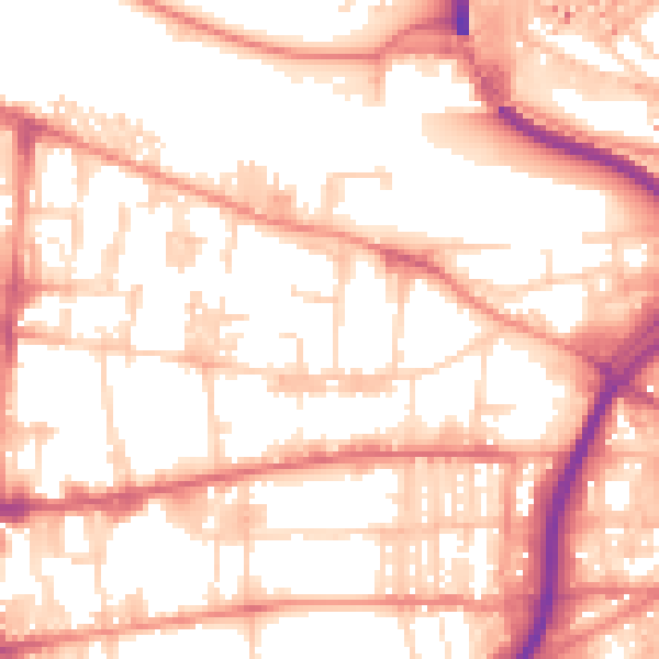 Daytime road noise heatmap for HX1 5TY