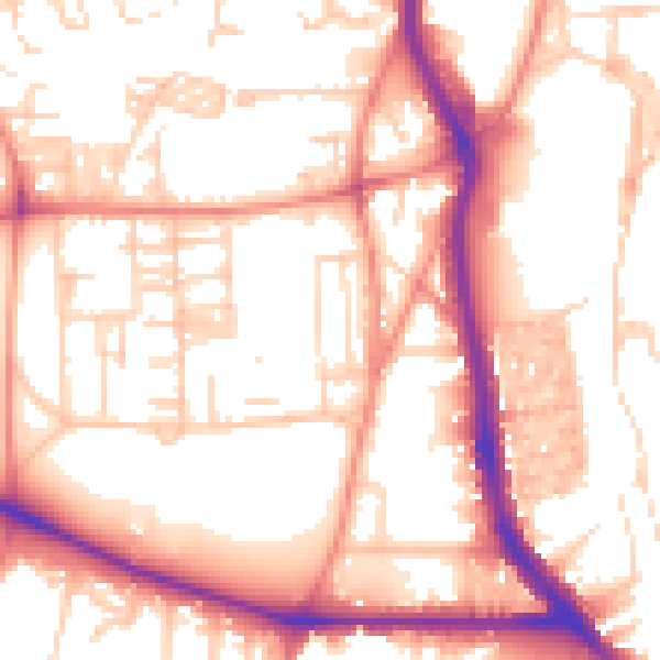 Daytime road noise heatmap for HX3 0BS