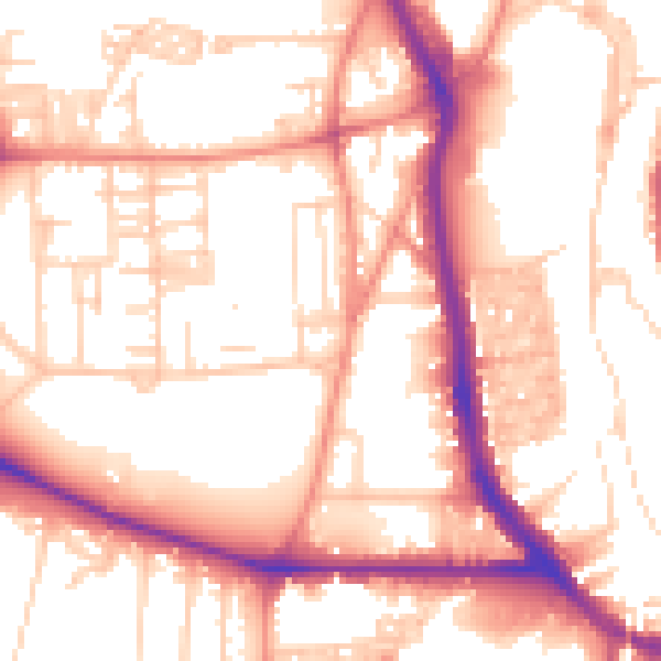 Daytime road noise heatmap for HX3 0BU