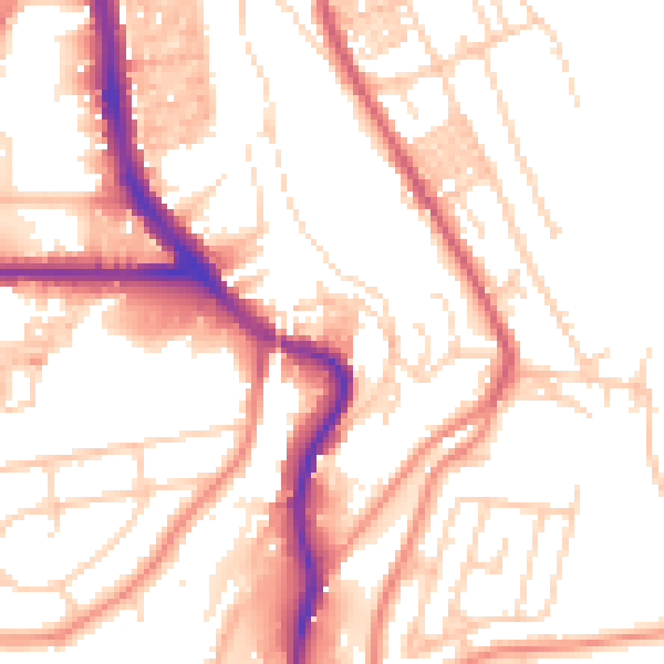Daytime road noise heatmap for HX3 0PS
