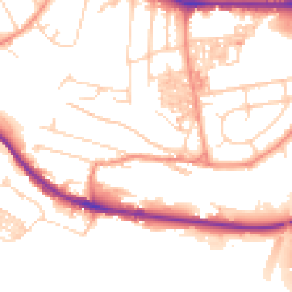 Daytime road noise heatmap for HX3 0TE