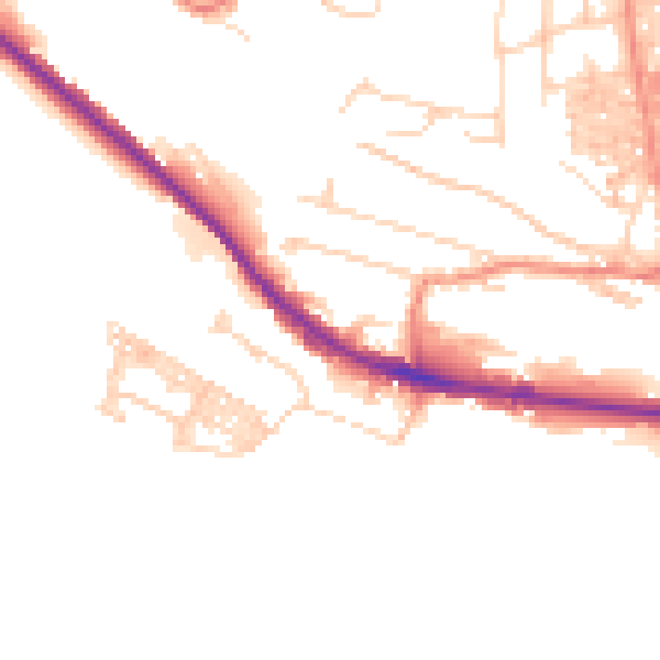 Daytime road noise heatmap for HX3 0TX