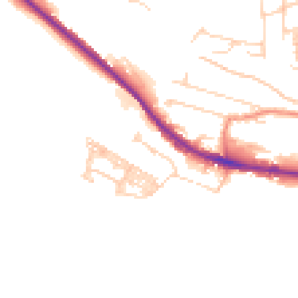 Daytime road noise heatmap for HX3 0US