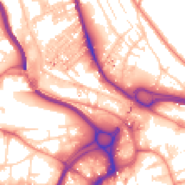 Daytime road noise heatmap for HX3 5EX