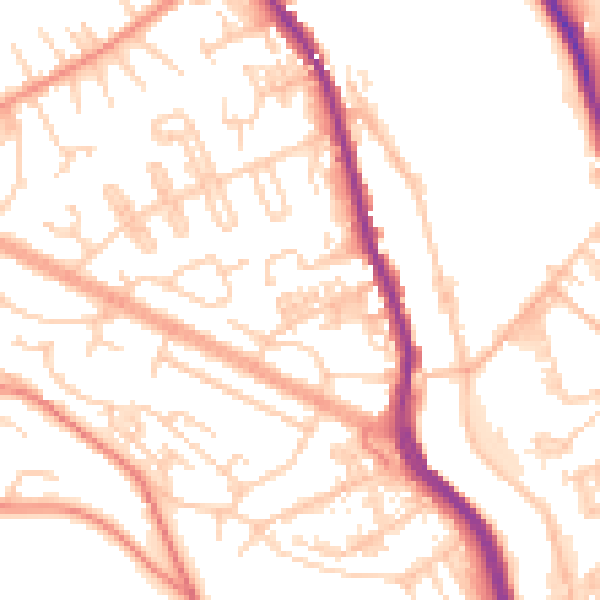 Daytime road noise heatmap for HX3 5QB