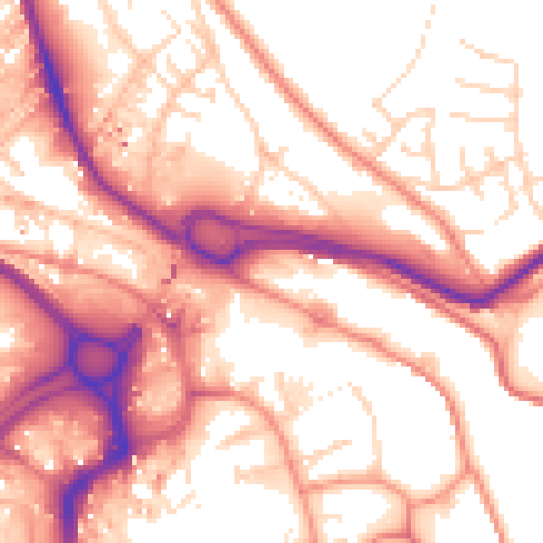 Daytime road noise heatmap for HX3 6AD