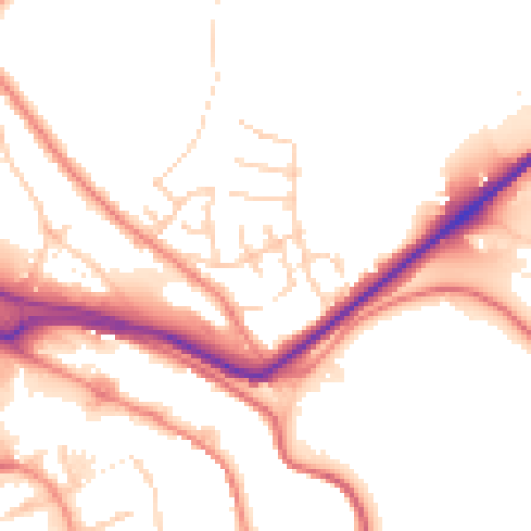 Daytime road noise heatmap for HX3 6BH