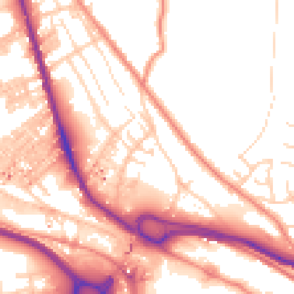 Daytime road noise heatmap for HX3 6LE