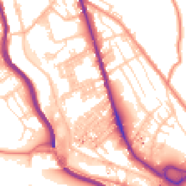 Daytime road noise heatmap for HX3 6LU