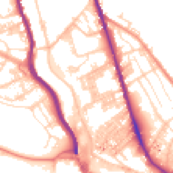 Daytime road noise heatmap for HX3 6PY