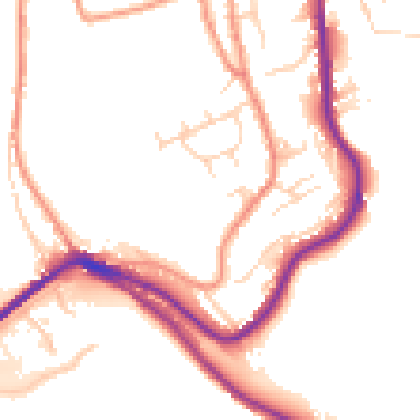 Daytime road noise heatmap for HX3 7BX