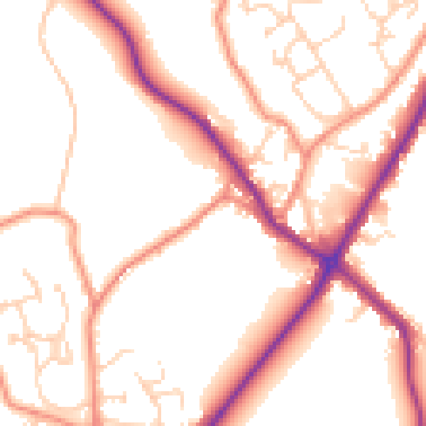 Daytime road noise heatmap for HX3 7LJ