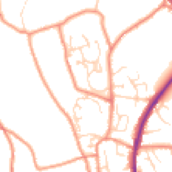 Daytime road noise heatmap for HX3 7RU