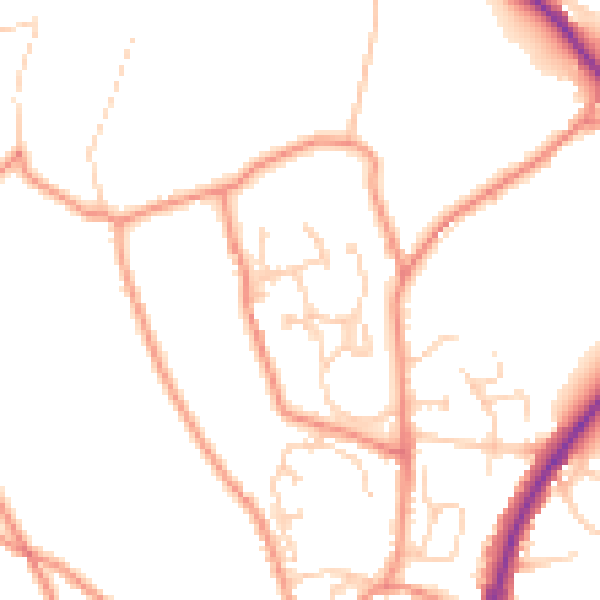Daytime road noise heatmap for HX3 7WG