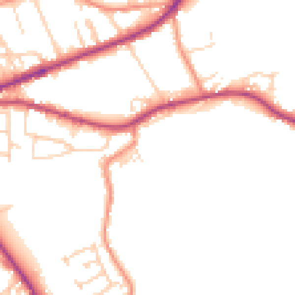 Daytime road noise heatmap for HX3 8AX