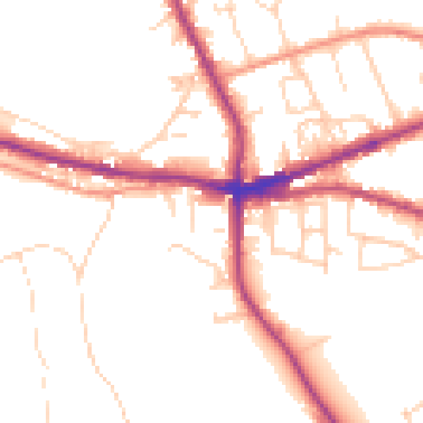 Daytime road noise heatmap for HX3 8EJ