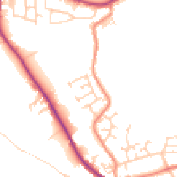 Daytime road noise heatmap for HX3 8FA