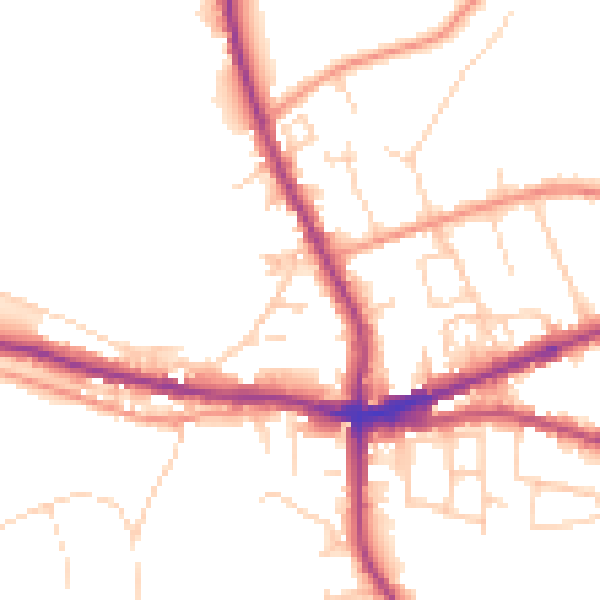 Daytime road noise heatmap for HX3 8HS