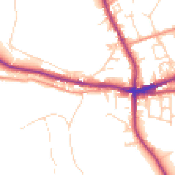 Daytime road noise heatmap for HX3 8HT