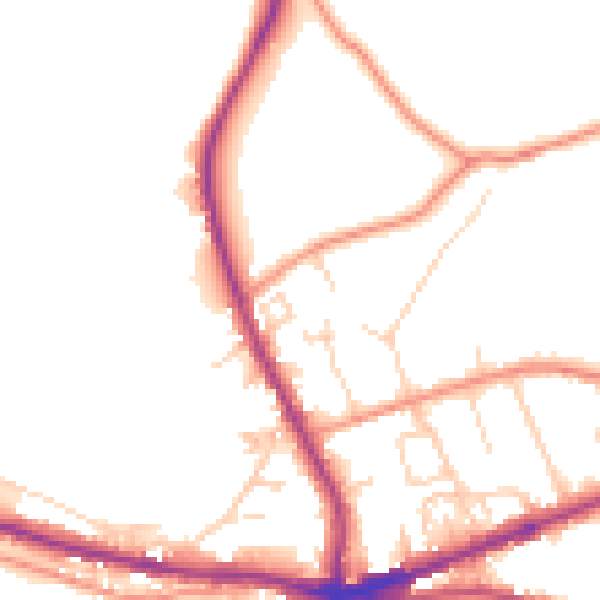 Daytime road noise heatmap for HX3 8LB