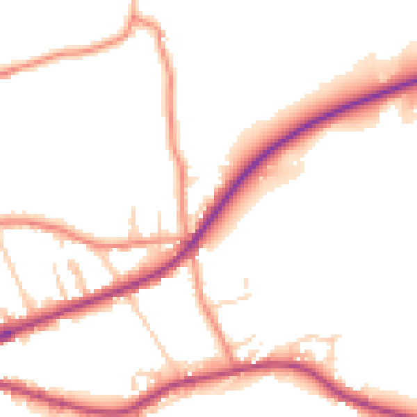 Daytime road noise heatmap for HX3 8TA