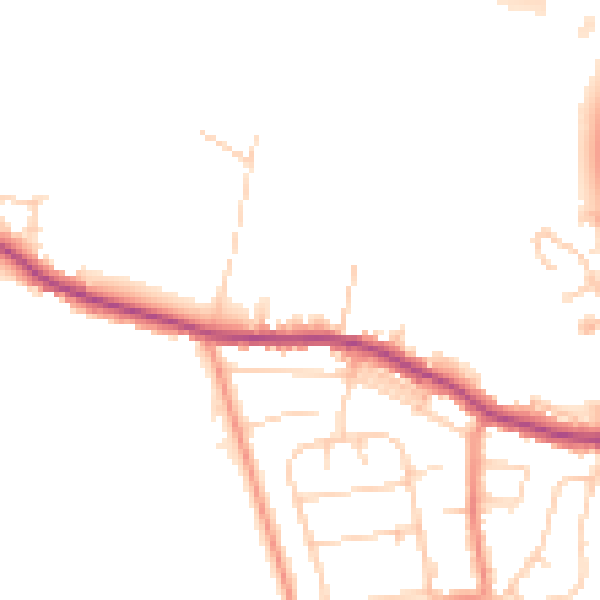 Daytime road noise heatmap for HX3 8TF