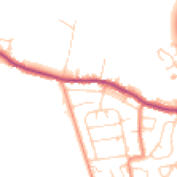 Daytime road noise heatmap for HX3 8TJ