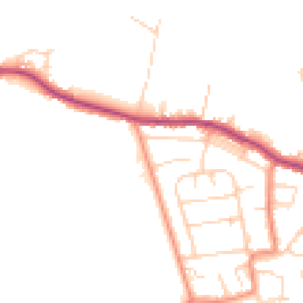 Daytime road noise heatmap for HX3 8TL