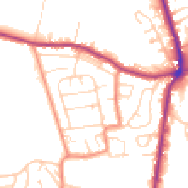 Daytime road noise heatmap for HX3 8UT