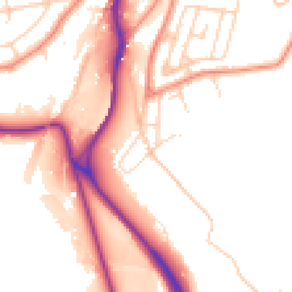 Daytime road noise heatmap for HX3 9EG