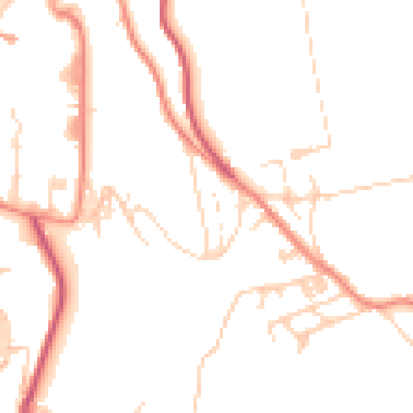 Daytime road noise heatmap for HX3 9PS