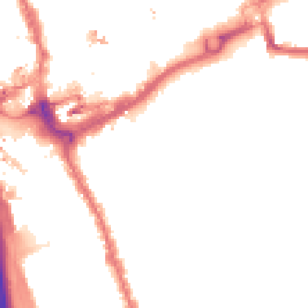 Night-time road noise heatmap for IG1 1EL