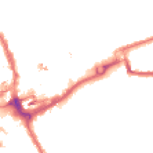 Night-time road noise heatmap for IG1 1LG